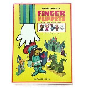 Vintage TeePee Toys Punch Out Cartoon Characters Finger Puppets NEW Unpunched